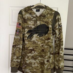 Buffalo Bills 
Nike Camouflage Hoodie with Buffalo Graphic